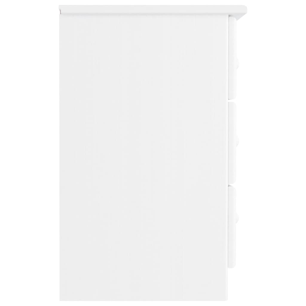 Κομοδίνο ALTA Λευκό 41 x 35 x 55,5 εκ. από Μασίφ Ξύλο Πεύκου - Pakobazaar