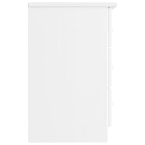 Κομοδίνο ALTA Λευκό 41 x 35 x 55,5 εκ. από Μασίφ Ξύλο Πεύκου - Pakobazaar