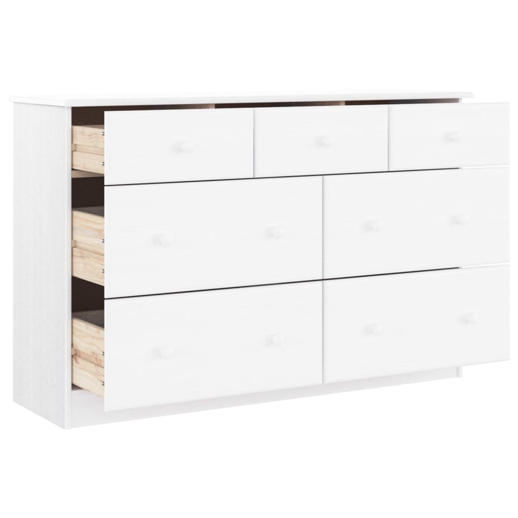 Συρταριέρα ALTA Λευκή 112 x 35 x 73 εκ. από Μασίφ Ξύλο Πεύκου - Pakobazaar