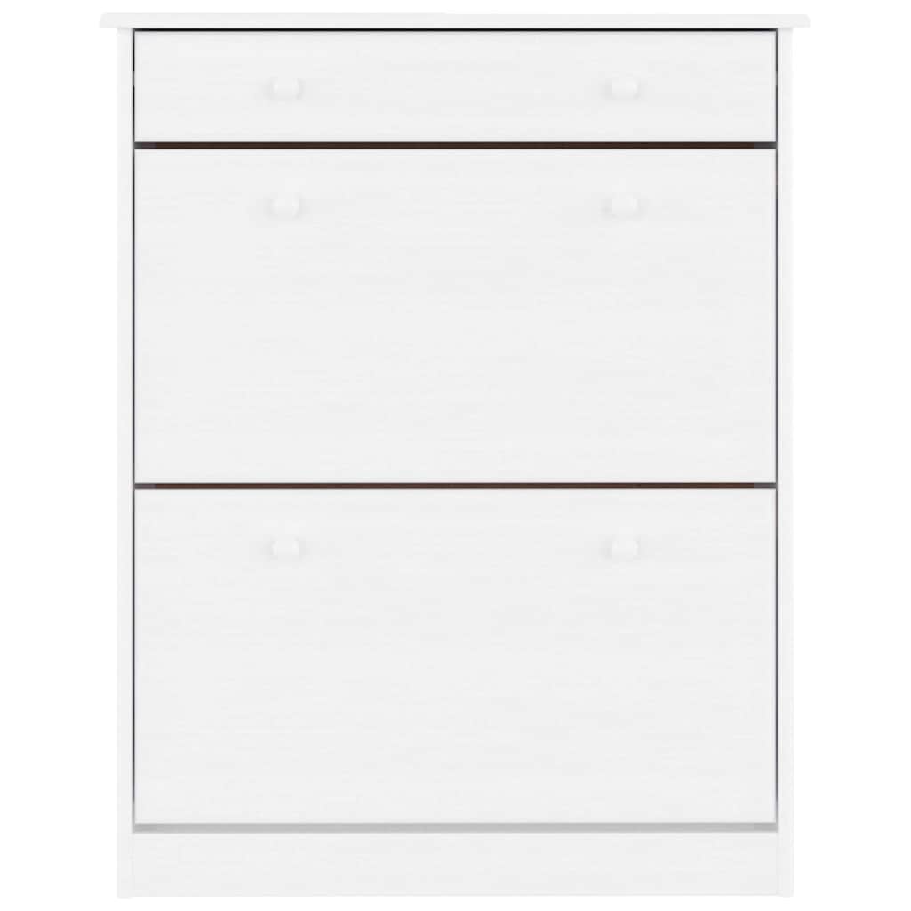 Παπουτσοθήκη ALTA Λευκή 77 x 35 x 96 εκ. από Μασίφ Ξύλο Πεύκου