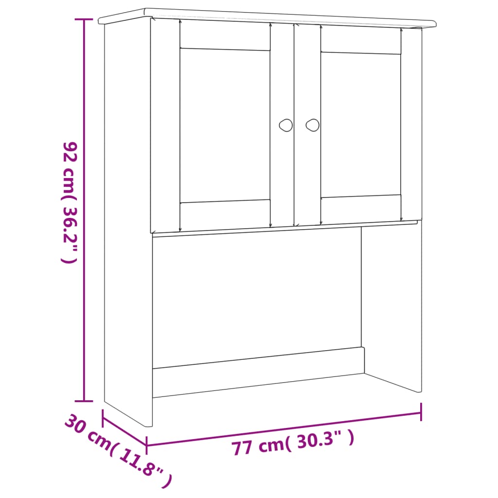 Πάνω Ντουλάπι-Βιτρίνα ALTA 77x30x92 εκ. από Μασίφ Ξύλο Πεύκου