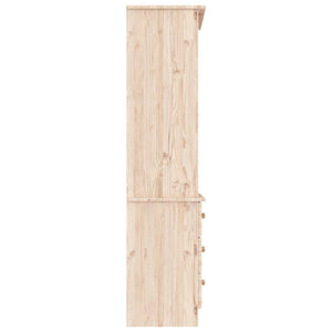 Βιβλιοθήκη με Συρτάρια ALTA 60x35x142 εκ. Μασίφ Ξύλο Πεύκου