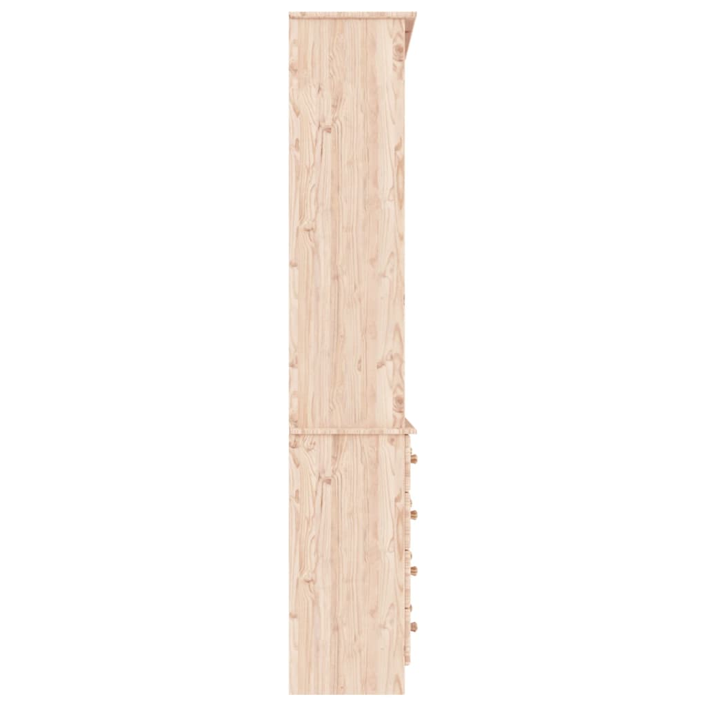 Βιβλιοθήκη με Συρτάρια ALTA 77x35x186,5 εκ. Μασίφ Ξύλο Πεύκου