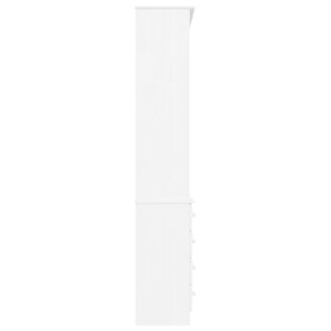 Βιβλιοθήκη με Συρτάρια ALTA Λευκή 77x35x186,5 εκ. Μασίφ Πεύκο