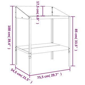 Βάση Φυτών Ανθρακί 75,5 x 54,5 x 100 εκ. από Γαλβαν. Ατσάλι - Pakobazaar