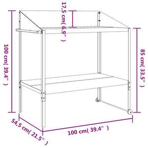 Βάση Φυτών Ανθρακί 100 x 54,5 x 100 εκ. από Γαλβαν. Ατσάλι - Pakobazaar