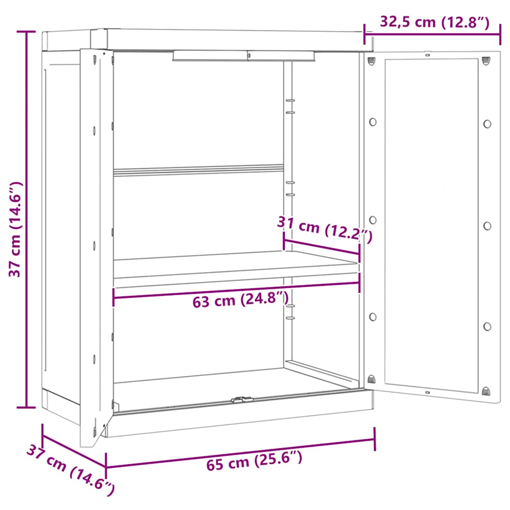Ντουλάπι Αποθ. Εξ. Χώρου Γκρι/Μαύρο 65x37x85 εκ. Πολυπροπυλένιο