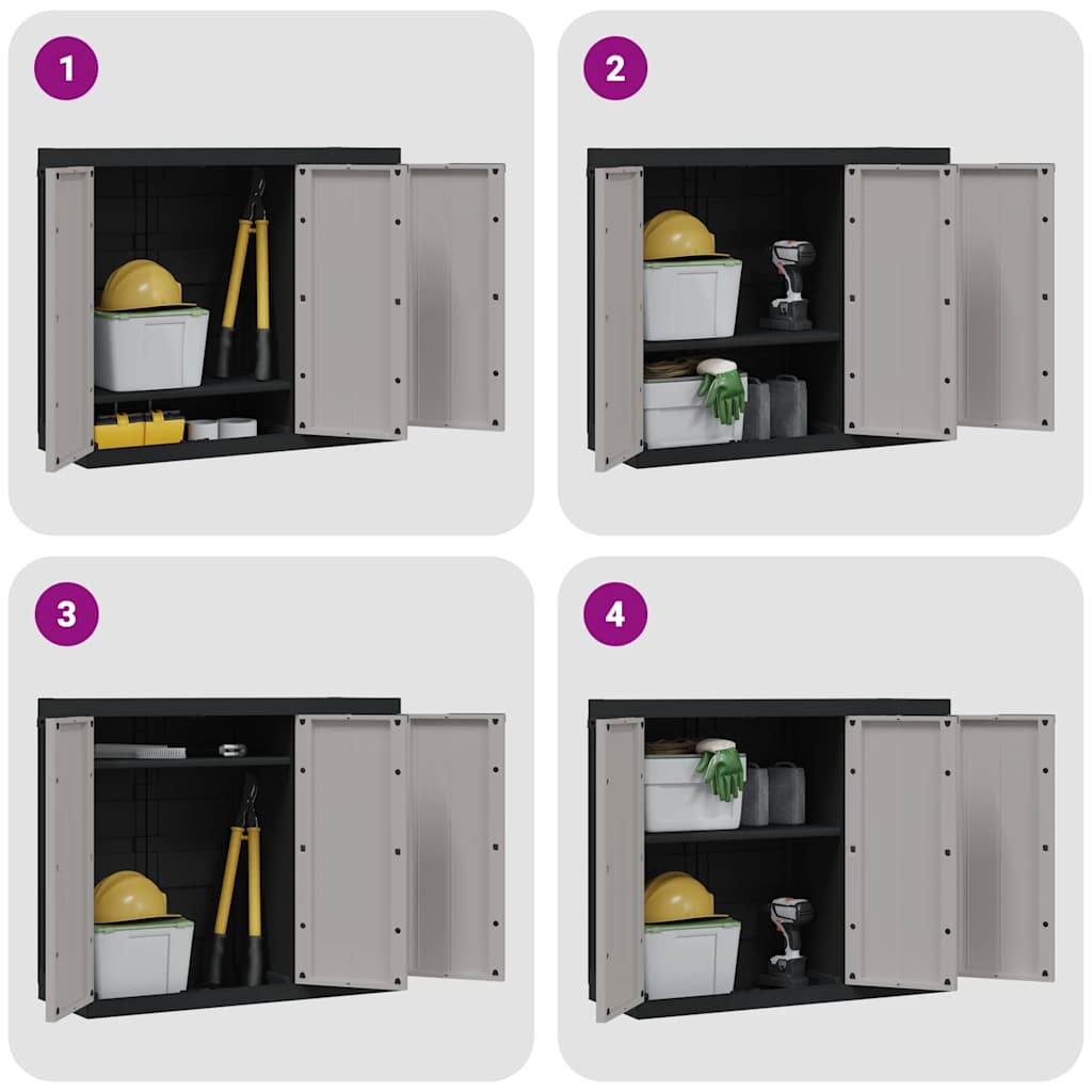 Ντουλάπι Αποθ. Εξ. Χώρου Γκρι/Μαύρο 97x37x85 εκ. Πολυπροπυλένιο