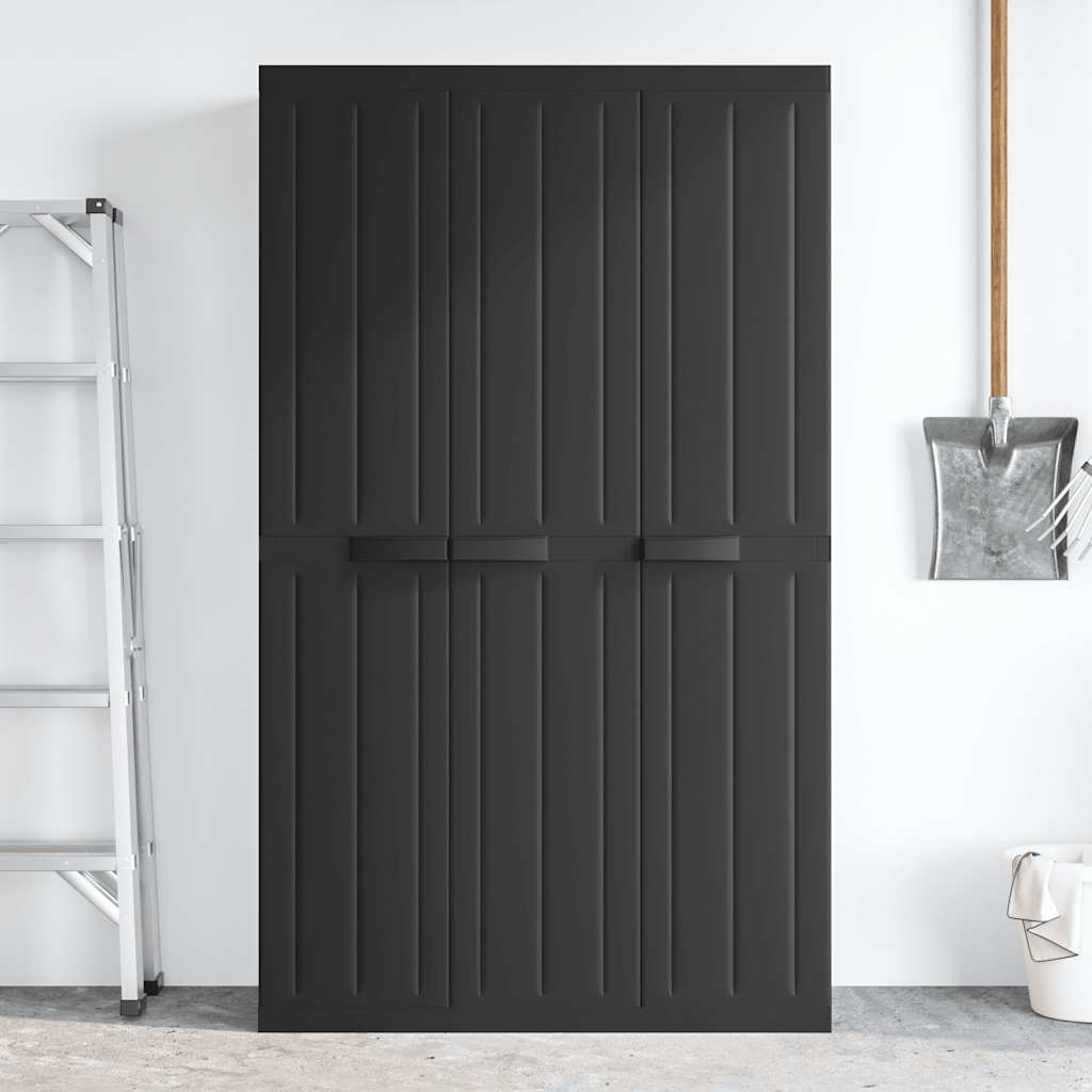 Ντουλάπι Αποθ. Εξ. Χώρου Μαύρο 97x37x165εκ. Πολυπροπυλένιο