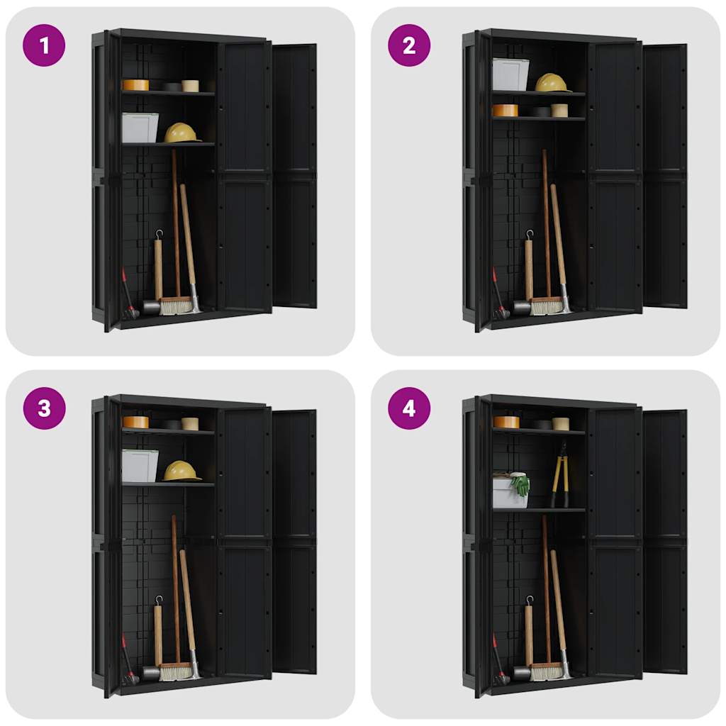 Ντουλάπι Αποθ. Εξ. Χώρου Μαύρο 97x37x165εκ. Πολυπροπυλένιο