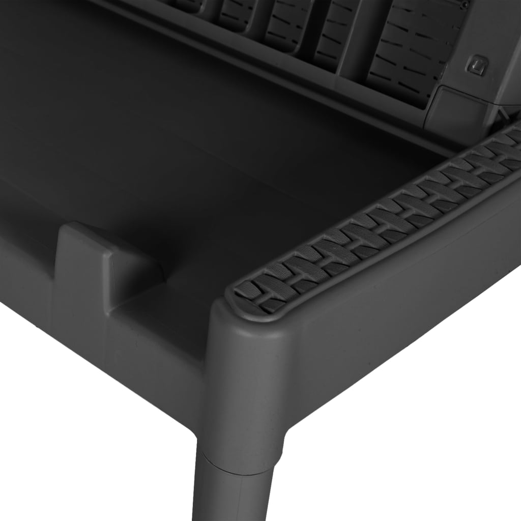 Ξαπλώστρα Ανθρακί 186 x 60 x 29 από Πολυπροπυλένιο