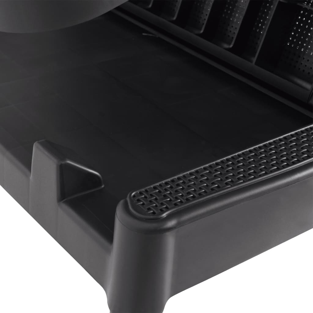 Ξαπλώστρα με Μαξιλάρι Ανθρακί 186 x 60 x 29 από Πολυπροπυλένιο