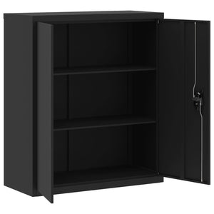 Αρχειοθήκη Μαύρη 90 x 40 x 105 εκ. από Ατσάλι - Pakobazaar