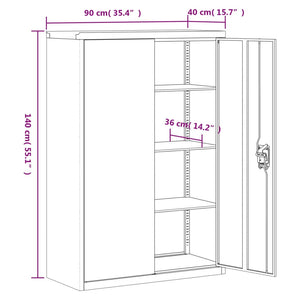 Αρχειοθήκη Λευκή 90 x 40 x 140 εκ. Ατσάλινη