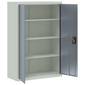 Αρχειοθήκη Ανοιχτό Γκρι & Σκούρο Γκρι 90x40x180 εκ. Ατσάλινη
