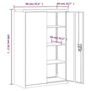 Αρχειοθήκη Ανοιχτό Γκρι & Σκούρο Γκρι 90x40x180 εκ. Ατσάλινη