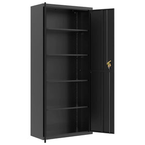 Αρχειοθήκη Μαύρη 90 x 40 x 200 εκ. από Ατσάλι