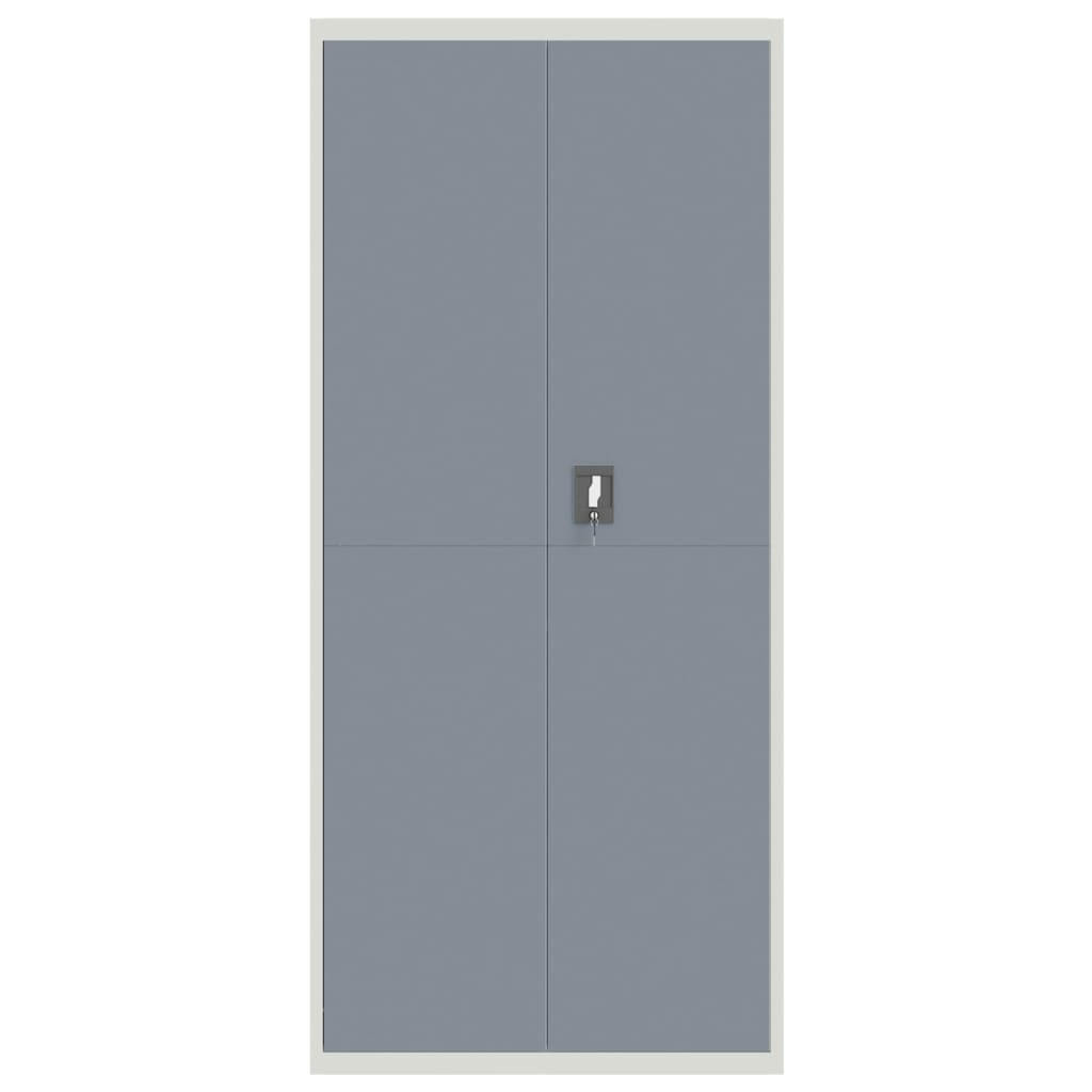 Αρχειοθήκη Ανοιχτό Γκρι & Σκούρο Γκρι 90x40x200 εκ. Ατσάλινη