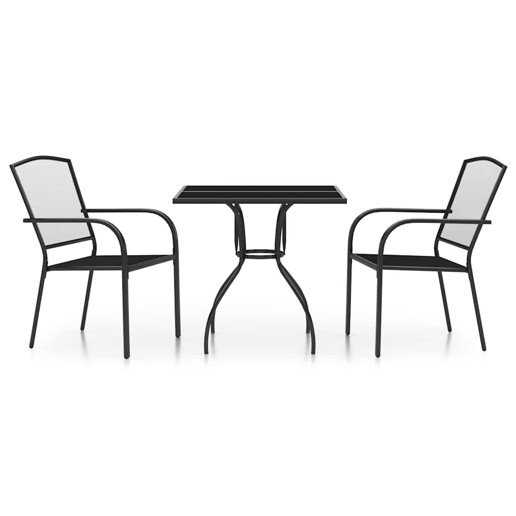 Σετ Τραπεζαρίας Κήπου 3 Τεμαχίων Ανθρακί από Ατσάλι