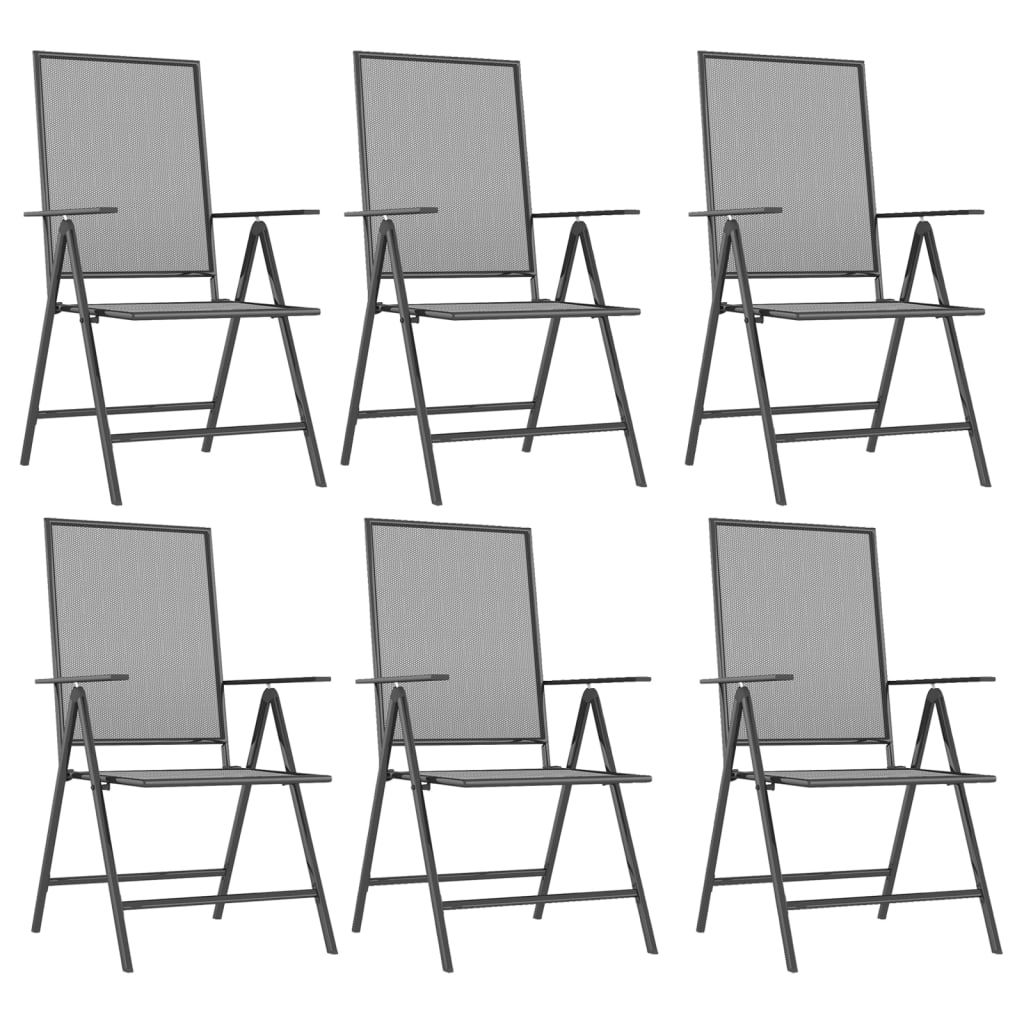 Σετ Τραπεζαρίας Κήπου 7 Τεμαχίων Ανθρακί από Ατσάλι