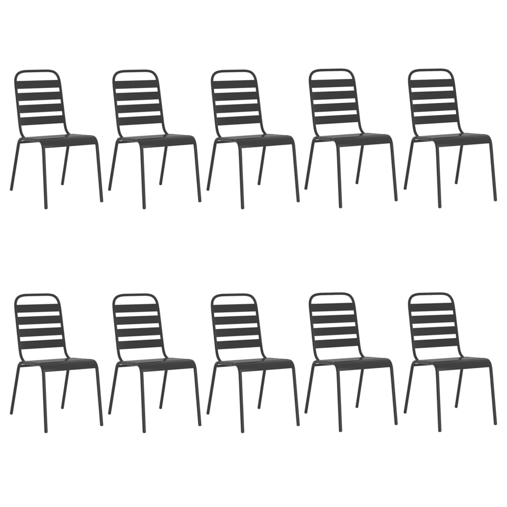 Σετ Τραπεζαρίας Κήπου 11 Τεμαχίων Ανθρακί από Ατσάλι