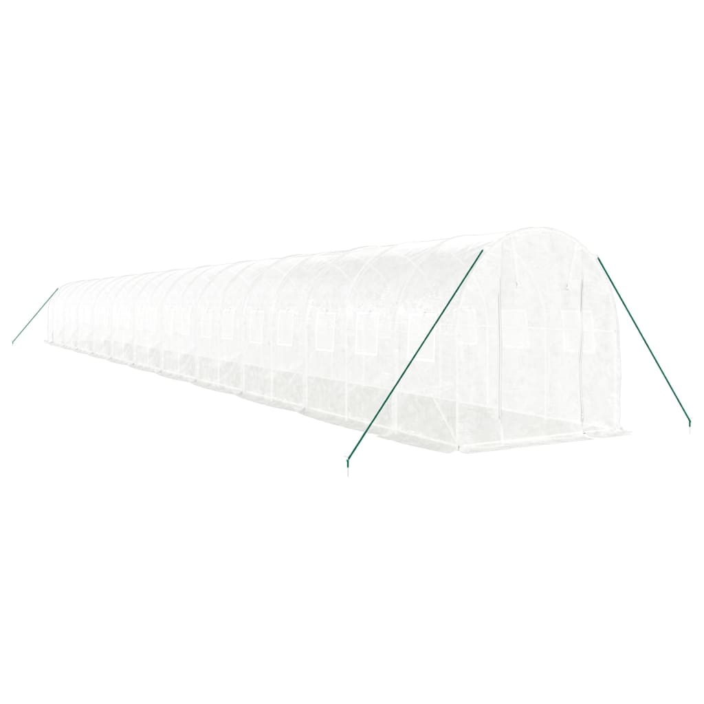 Θερμοκήπιο με Ατσάλινο Πλαίσιο Λευκό 44 μ² 22 x 2 x 2 μ.