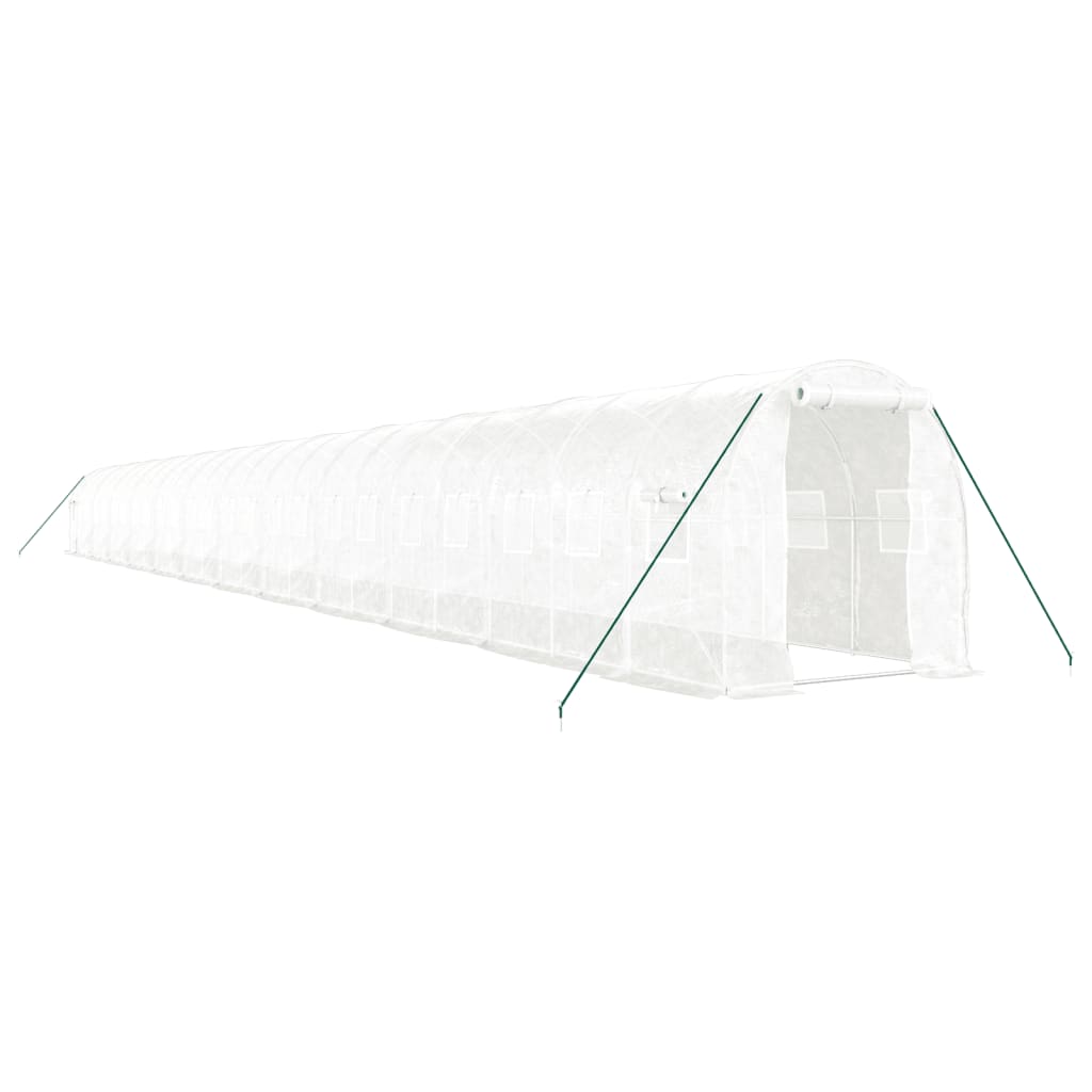 Θερμοκήπιο με Ατσάλινο Πλαίσιο Λευκό 48 μ² 24 x 2 x 2 μ.