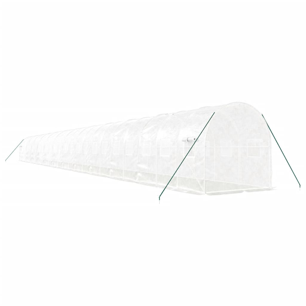 Θερμοκήπιο με Ατσάλινο Πλαίσιο Λευκό 48 μ² 24 x 2 x 2 μ.