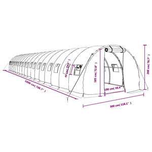 Θερμοκήπιο Πράσινο 54 μ² 18 x 3 x 2 μ. με Ατσάλινο Πλαίσιο