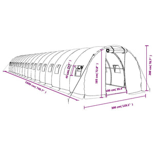 Θερμοκήπιο Λευκό 54 μ² 18 x 3 x 2 μ. με Ατσάλινο Πλαίσιο