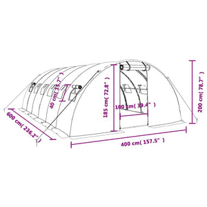 Θερμοκήπιο Πράσινο 24 μ² 6 x 4 x 2 μ. με Ατσάλινο Πλαίσιο