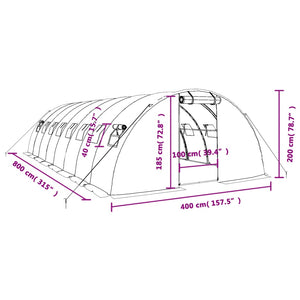 Θερμοκήπιο Πράσινο 32 μ² 8 x 4 x 2 μ. με Ατσάλινο Πλαίσιο