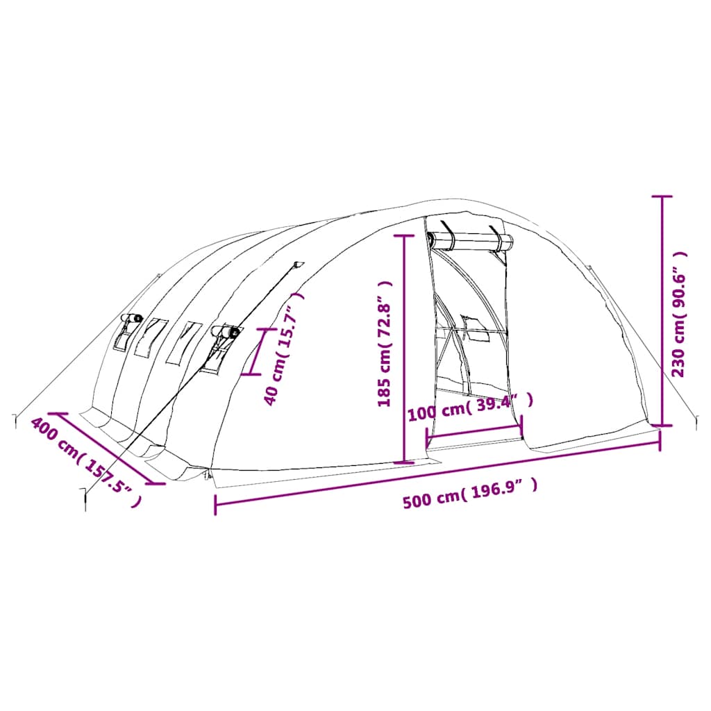 Θερμοκήπιο με Ατσάλινο Σκελετό Λευκό 20 τ.μ. 5x4x2,3 μ.