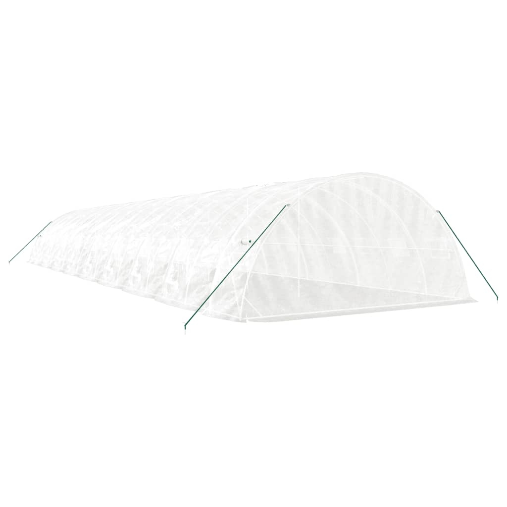 Θερμοκήπιο με Ατσάλινο Πλαίσιο Λευκό 90 μ² 18 x 5 x 2,3 μ.