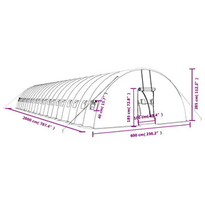 Θερμοκήπιο με Ατσάλινο Πλαίσιο Πράσινο 120 μ² 20 x 6 x 2,85 μ. - Pakobazaar