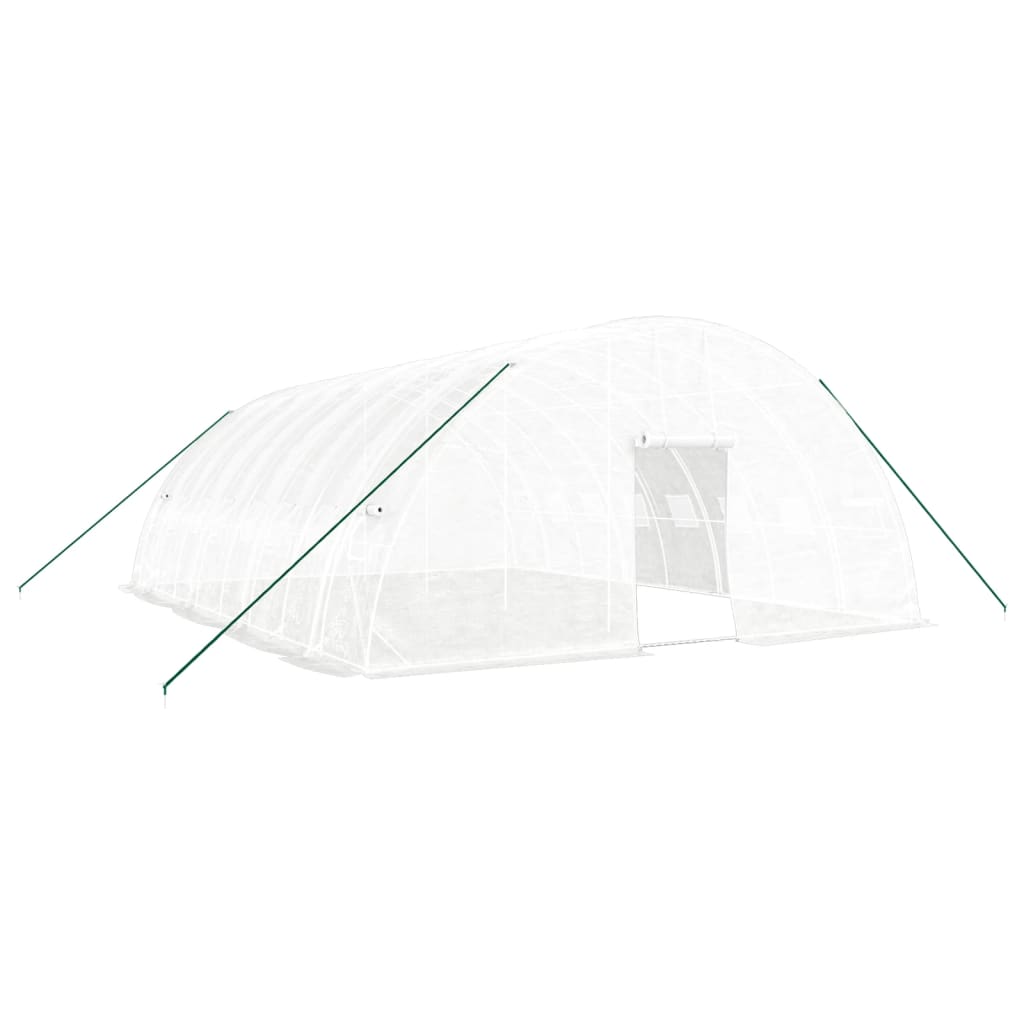 Θερμοκήπιο με Ατσάλινο Πλαίσιο Λευκό 48 μ² 8 x 6 x 2,85 μ.