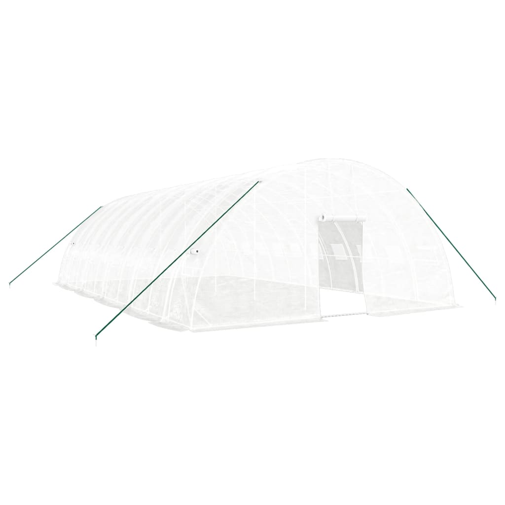 Θερμοκήπιο με Ατσάλινο Πλαίσιο Λευκό 60 μ² 10 x 6 x 2,85 μ.