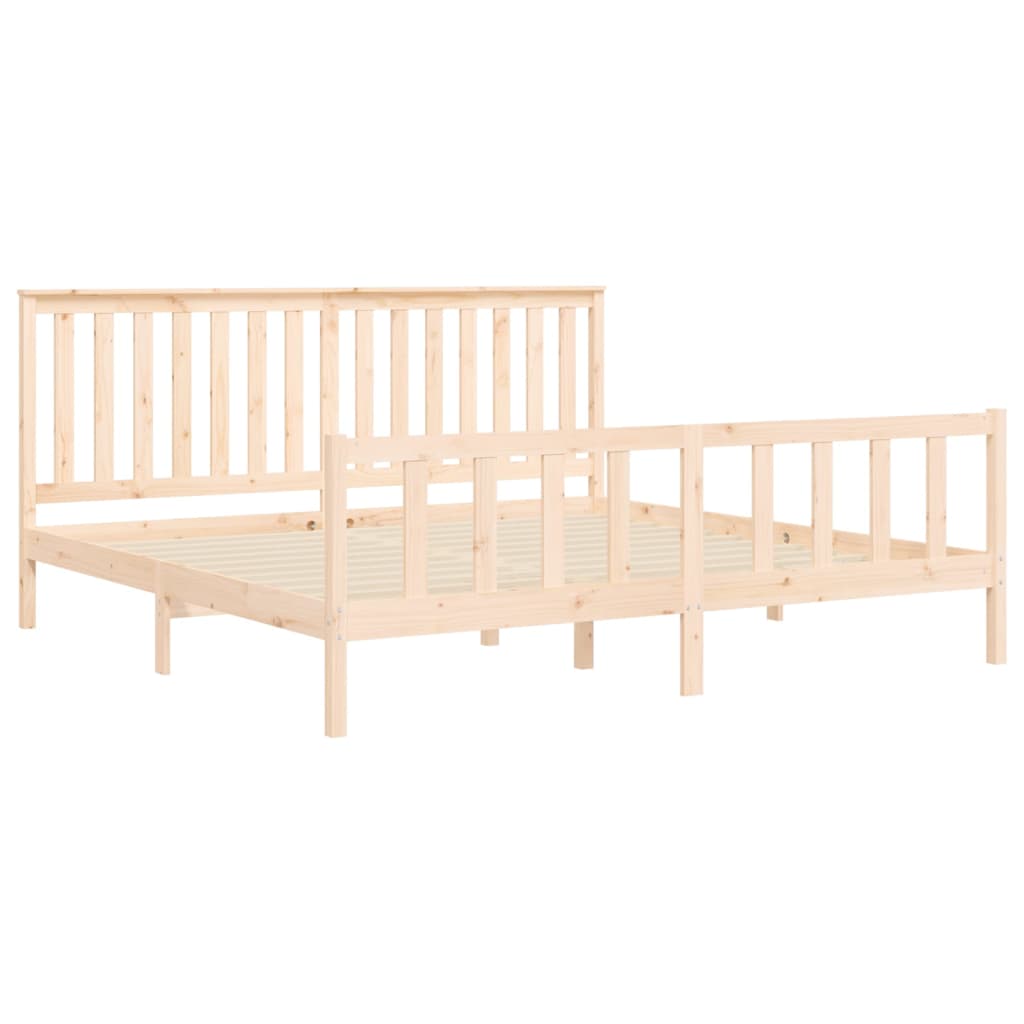 Πλαίσιο Κρεβ & Κεφαλάρι 180x200 εκ. Μασίφ Πεύκο Super King Size