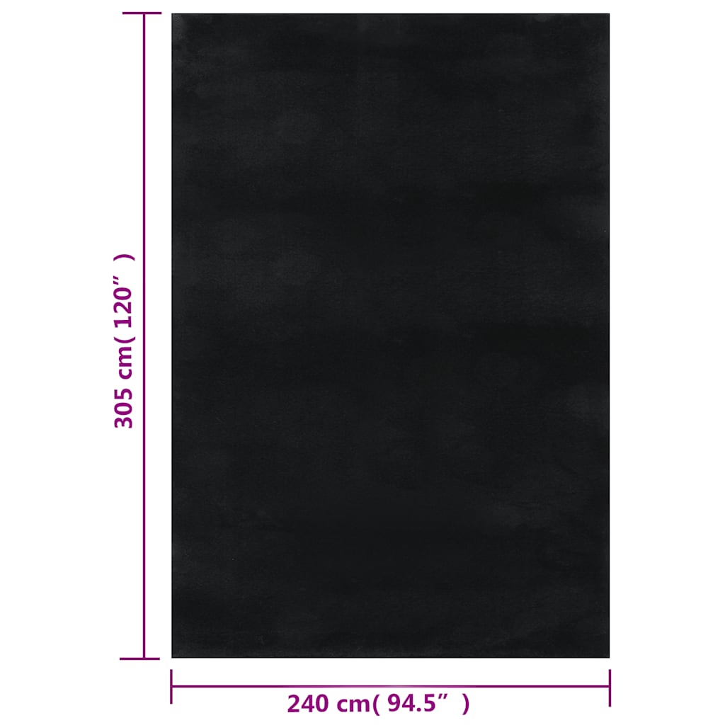 Χαλί Shaggy Μαύρο 240x305 εκ. από Πολυεστέρα - Pakobazaar
