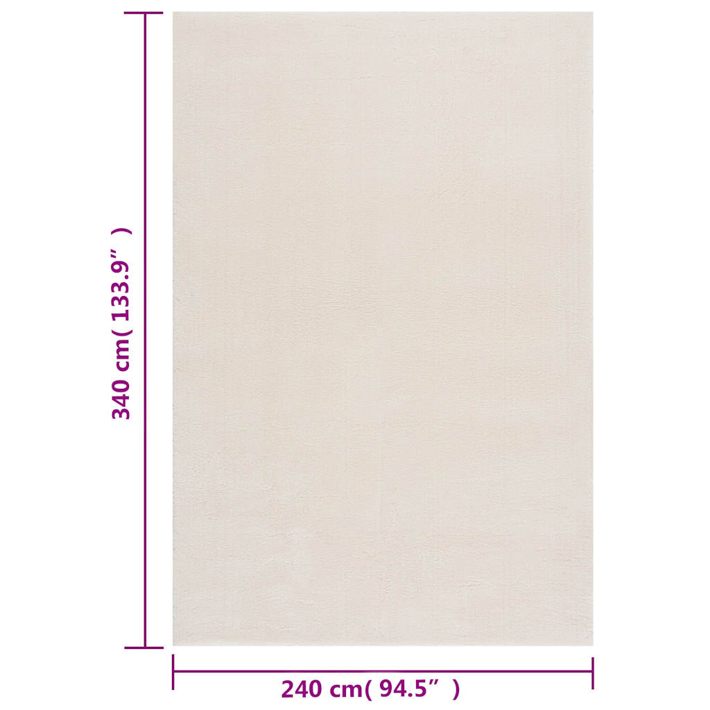 Χαλί Shaggy Κρεμ Λευκό 240 x 340 εκ. Πολυεστέρας - Pakobazaar