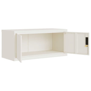 Αρχειοθήκη Λευκή 90 x 40 x 130 εκ. από Ατσάλι - Pakobazaar