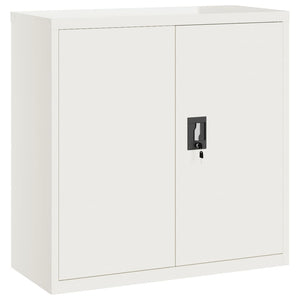 Αρχειοθήκη Λευκή 90 x 40 x 130 εκ. από Ατσάλι - Pakobazaar