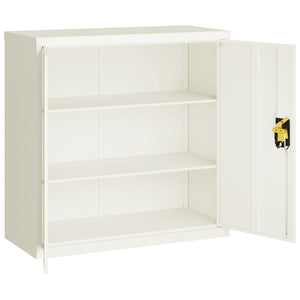 Αρχειοθήκη Λευκή 90 x 40 x 130 εκ. από Ατσάλι - Pakobazaar