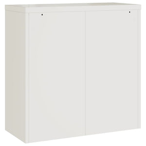 Αρχειοθήκη Λευκή 90 x 40 x 130 εκ. από Ατσάλι - Pakobazaar