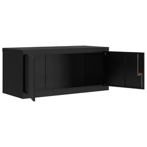 Αρχειοθήκη Μαύρη 90x40x145 εκ. Ατσάλινη - Pakobazaar