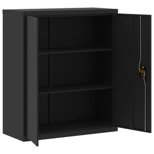 Αρχειοθήκη Μαύρη 90x40x145 εκ. Ατσάλινη - Pakobazaar