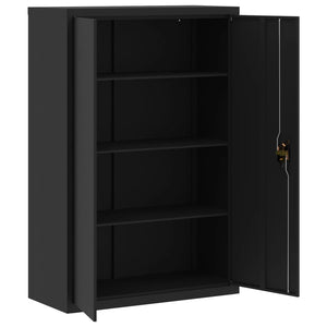 Αρχειοθήκη Μαύρη 90 x 40 x 180 εκ. Ατσάλινη