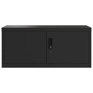 Αρχειοθήκη Μαύρη 90 x 40 x 220 εκ. Ατσάλινη