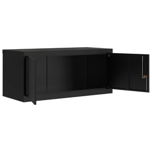 Αρχειοθήκη Μαύρη 90 x 40 x 220 εκ. Ατσάλινη