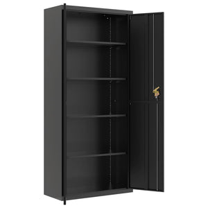 Αρχειοθήκη Μαύρη 90 x 40 x 240 εκ. από Ατσάλι